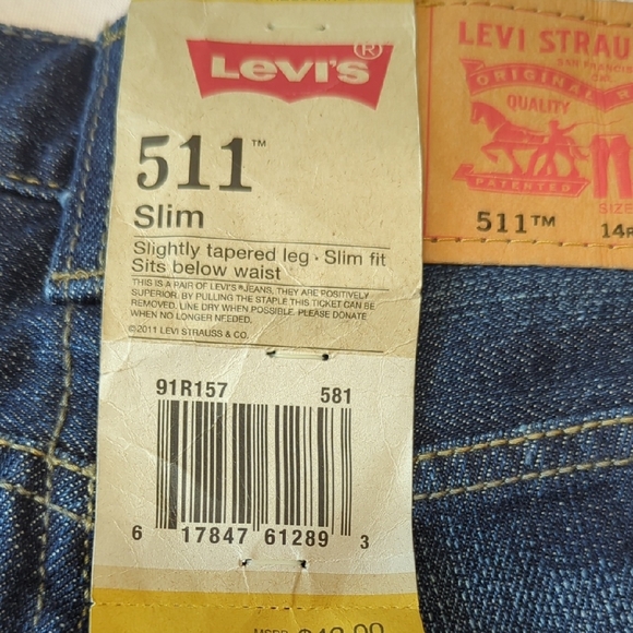 Levi's Boys  Indigo Straight Jeans - Picture 3 of 7